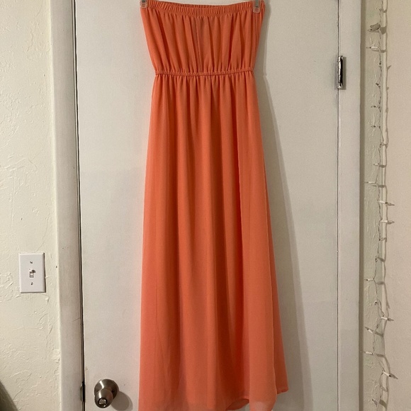 Forever 21 Orange Strapless Dress - Picture 2 of 7